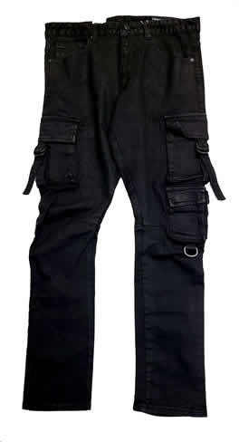 Smoke Rise Slim Fit Super Stretch Black Denim Jeans (JP22507)