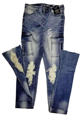 Si Tu Veux Brand Skinny Fit Narrow Straight Leg Karl Jeans (Indi
